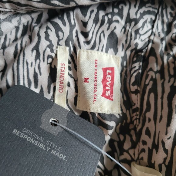 Levis Mens The Sunset One Pocket Shirt - Standard Fit M Black & White Swirl Desi - Picture 4 of 5